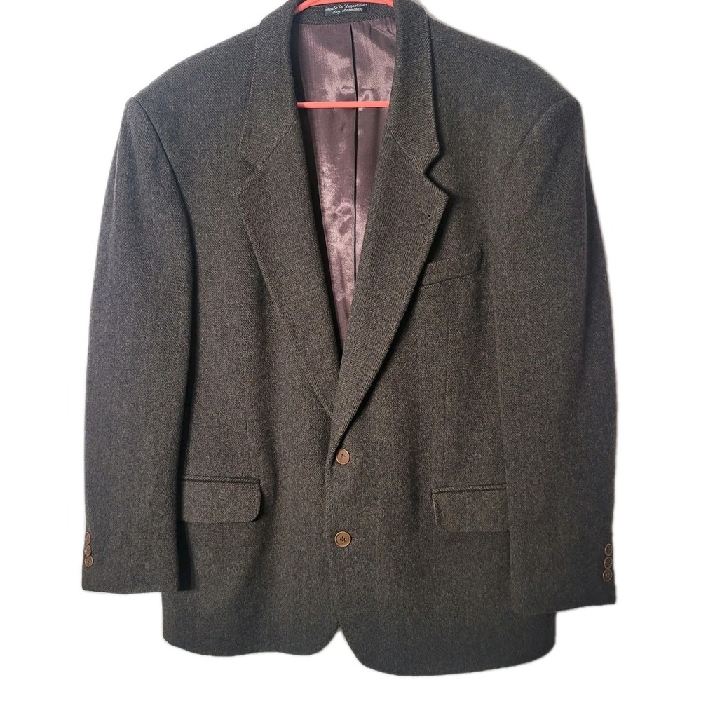 Zylos George Machado Cashmere Blend Sport Coat‎ Jacket Blazer Grey Herringbone